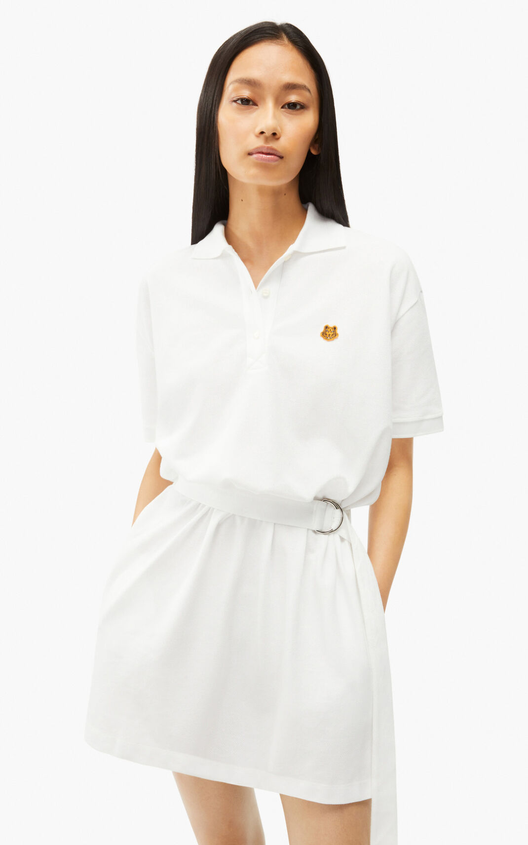 Vestido Kenzo Tiger crest polo Feminino - Branco | 614VIUSGT